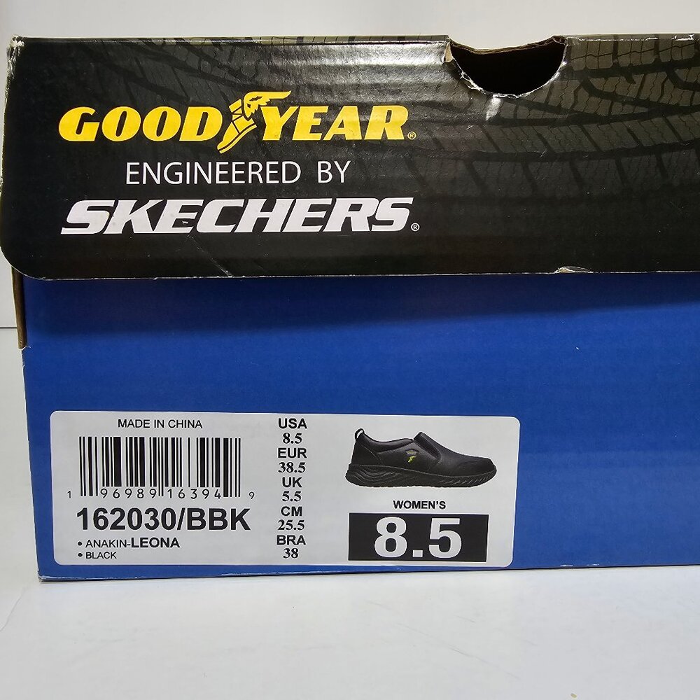 Goodyear Engineered By Skechers Slip Resistant Shoes Womens Size 8.5 Black Leona - Picture 8 of 10